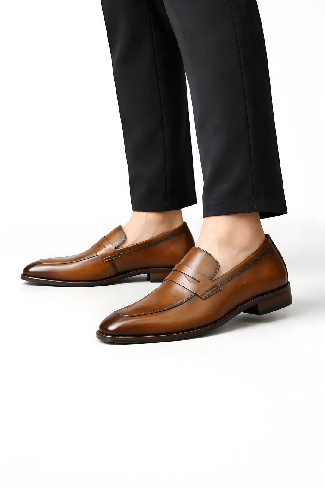 Herre Slip-On Penny Loafers Klassisk Formelt Læderlook