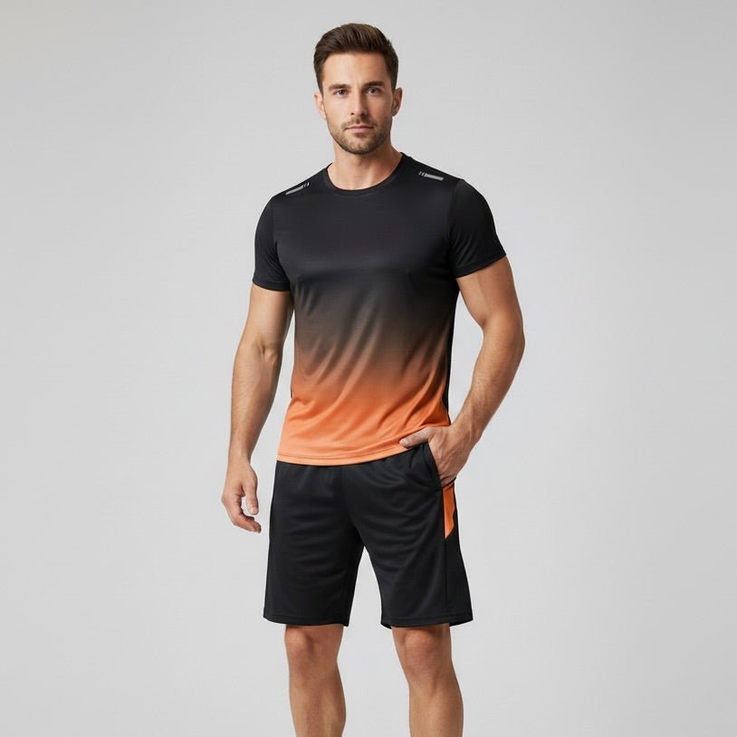 Herre Sportsæt Åndbart Hurtigtørrende T-Shirt Shorts Træningssæt