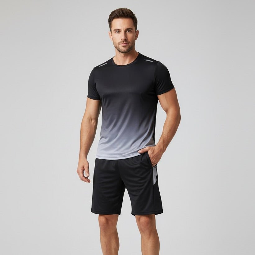 Herre Sportsæt Åndbart Hurtigtørrende T-Shirt Shorts Træningssæt