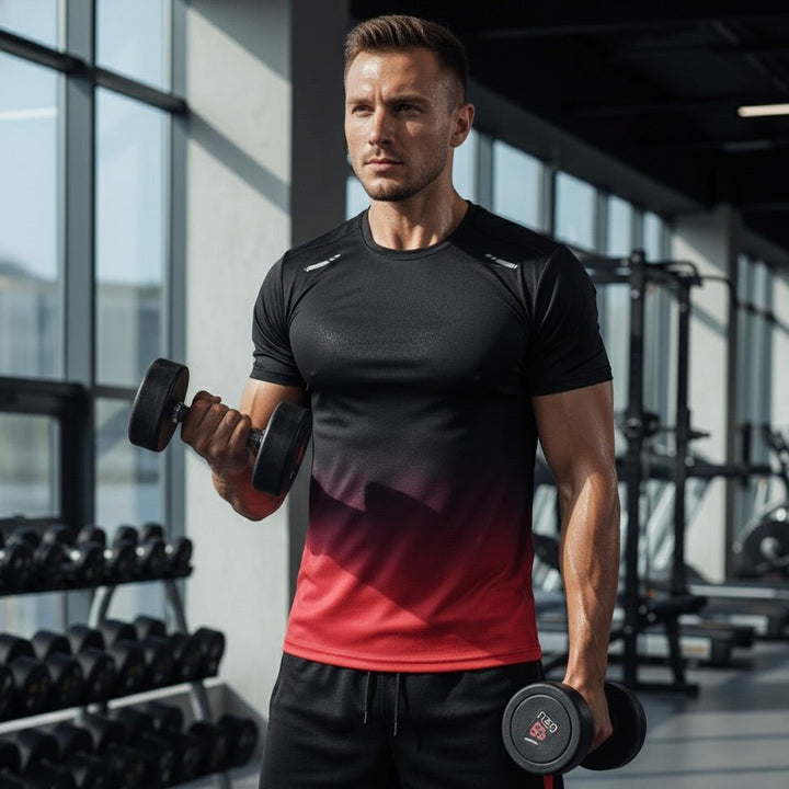 Herre Sportsæt Åndbart Hurtigtørrende T-Shirt Shorts Træningssæt