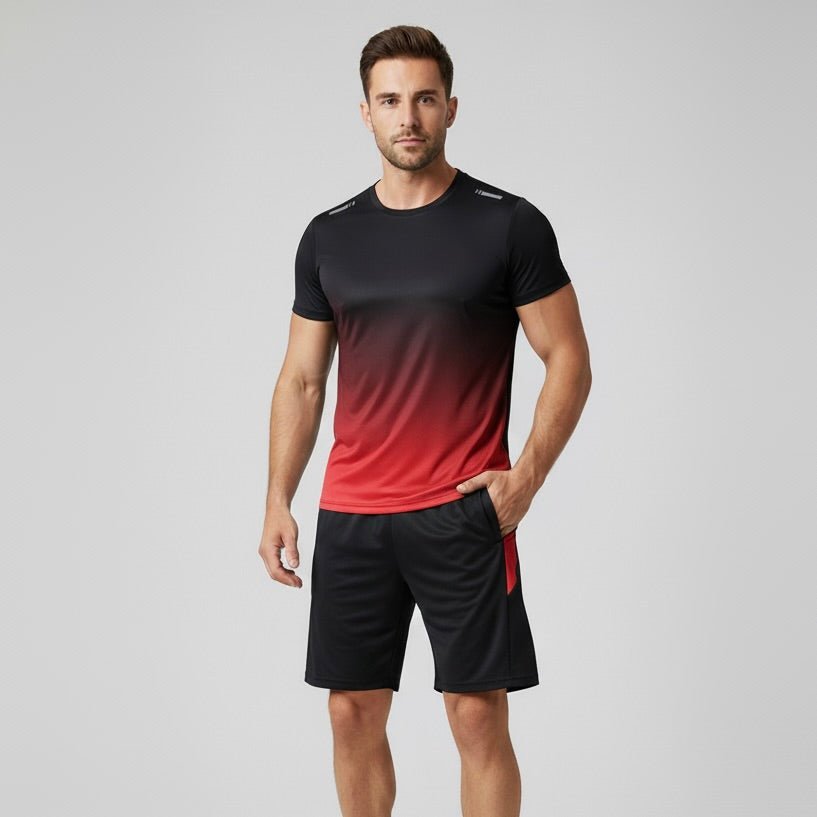 Herre Sportsæt Åndbart Hurtigtørrende T-Shirt Shorts Træningssæt