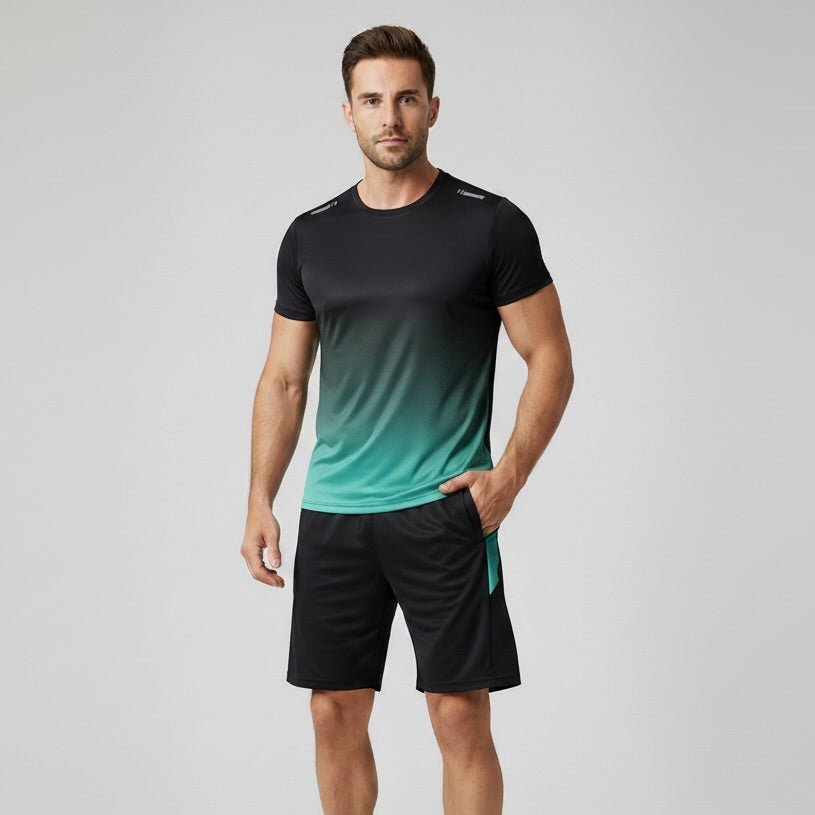 Herre Sportsæt Åndbart Hurtigtørrende T-Shirt Shorts Træningssæt