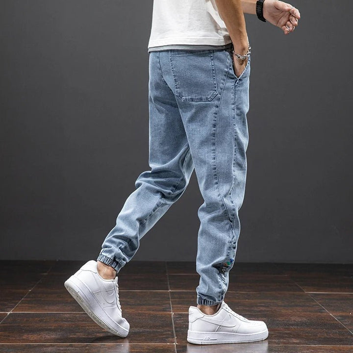 Herre Stretch Denim Jogger Bukser Elastisk Talje