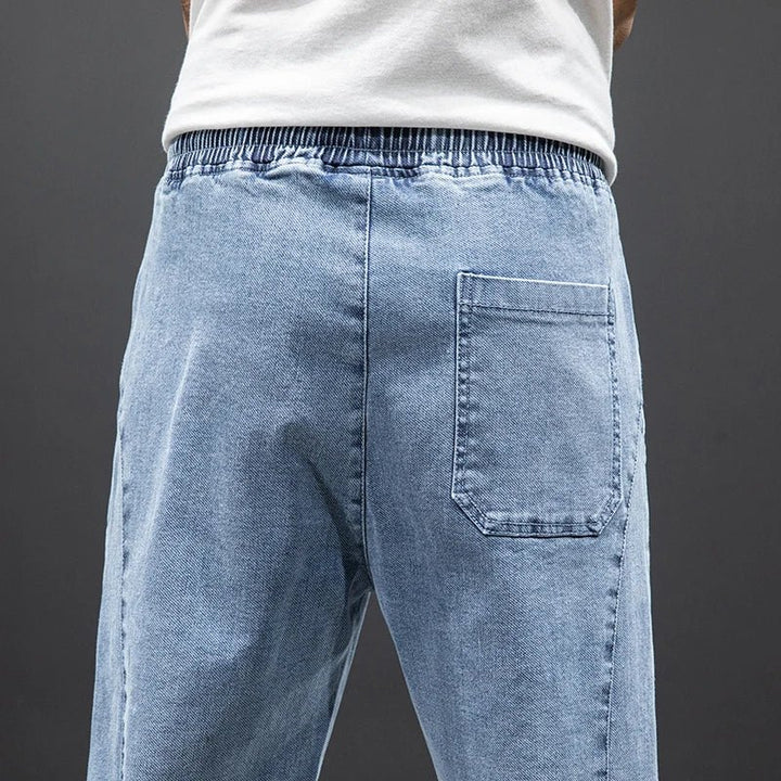Herre Stretch Denim Jogger Bukser Elastisk Talje