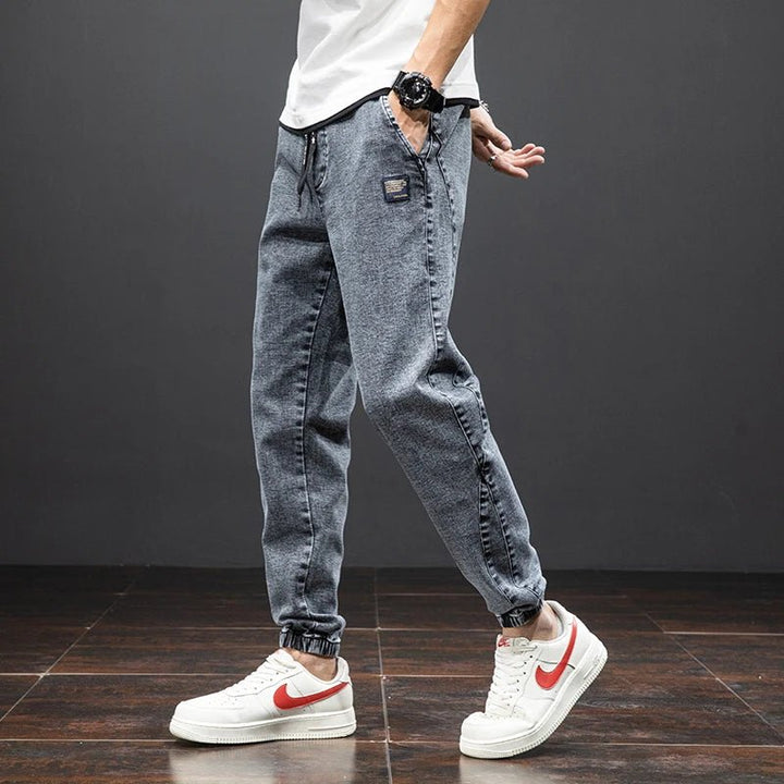 Herre Stretch Denim Jogger Bukser Elastisk Talje