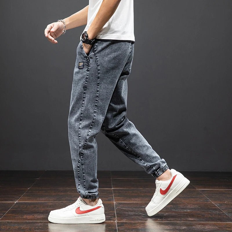 Herre Stretch Denim Jogger Bukser Elastisk Talje