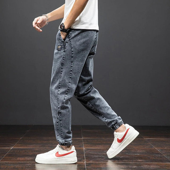 Herre Stretch Denim Jogger Bukser Elastisk Talje