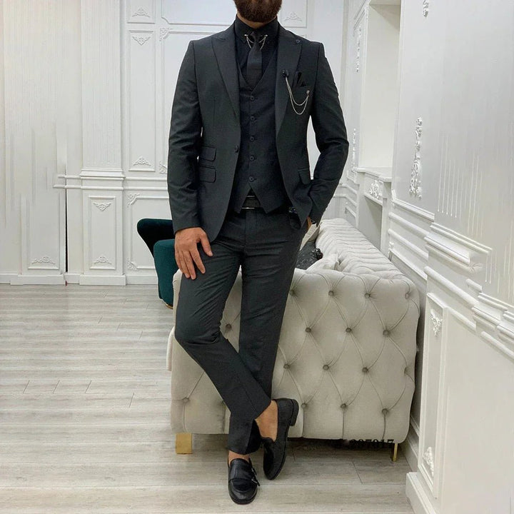 Herre Tre-Delt Jakkesæt Single-Breasted Notched Lapel