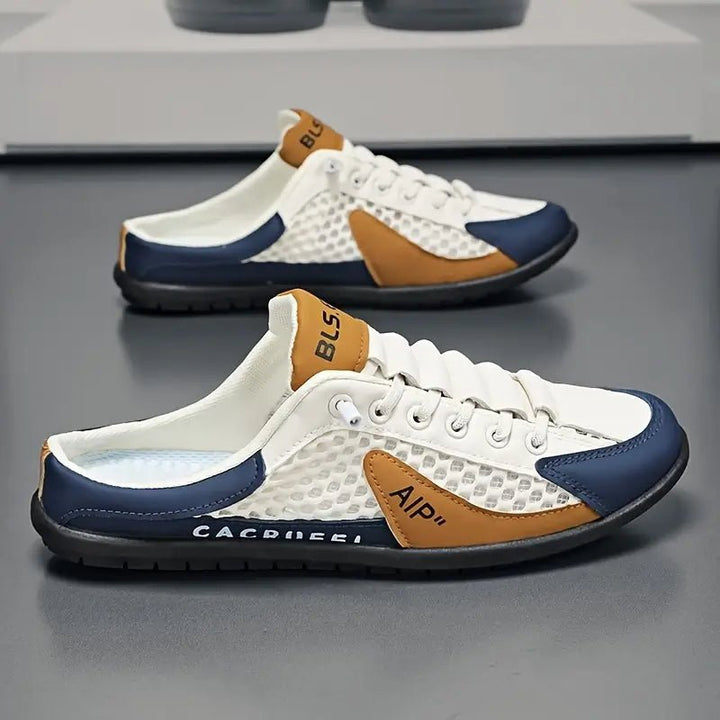 Herres Åbenhæl Snøre-Sneaker Sandal til Daglig Komfort - Beige
