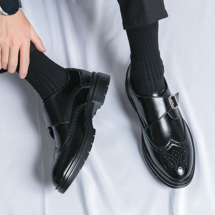 Herresko Monk Strap Wingtip Brogue Formelle Lædersko