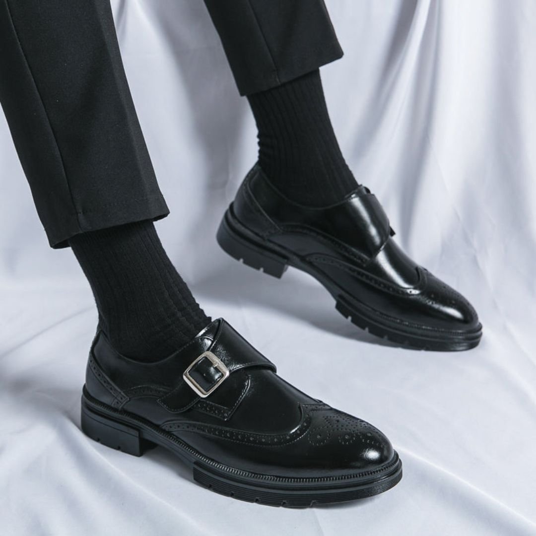 Herresko Monk Strap Wingtip Brogue Formelle Lædersko