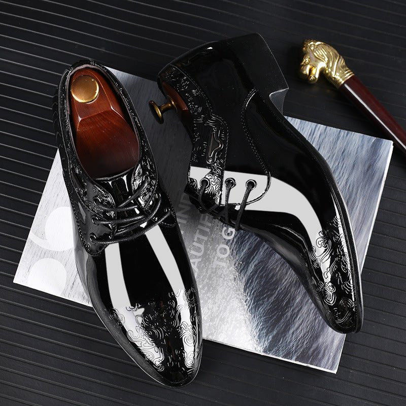 Herresko Snøret Laksko Embossed Formel Derby - Black