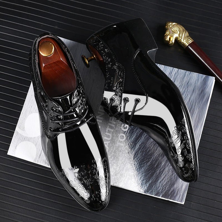 Herresko Snøret Laksko Embossed Formel Derby - Black