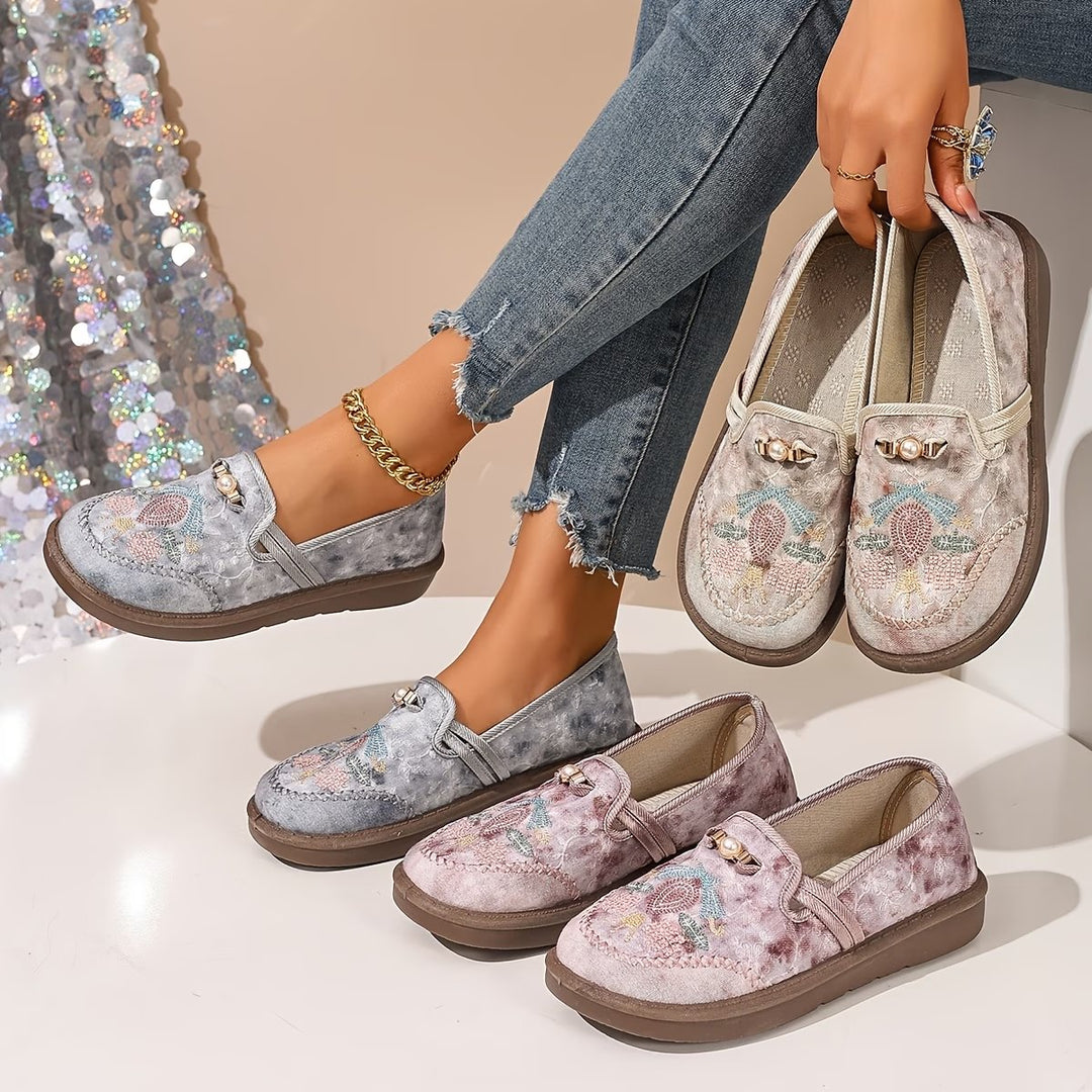 Kvinder Broderet Blomster Slip-On Loafers