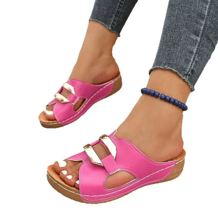 Kvinders Ortopædiske Kilehæl Slip-On Sandaler Veganske