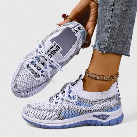 Kvinders Ortopædiske Snøre-Sneakers med Åndbart Mesh-Overdel