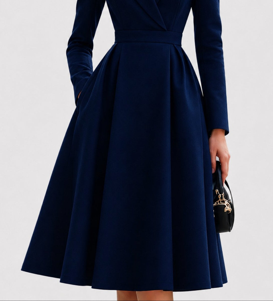 Kvinders Skræddersyede Frakkelignende Formal Dresses Midi Kjole