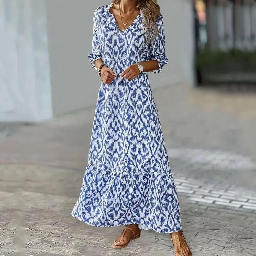 Florina | Stilfuld Maxikjole med Print - Freya Kobenhavn