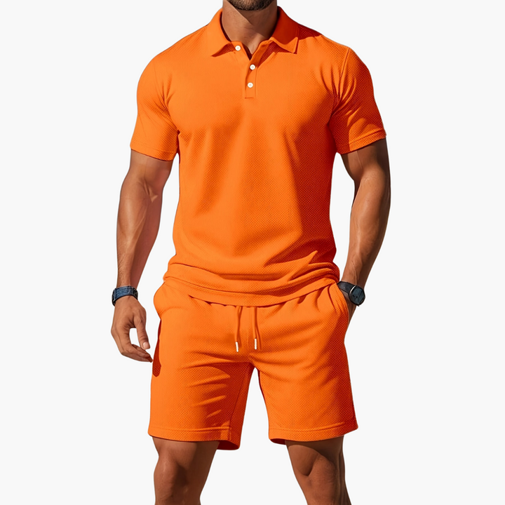 Anton | Herre Polo Og Shorts Casual Sæt