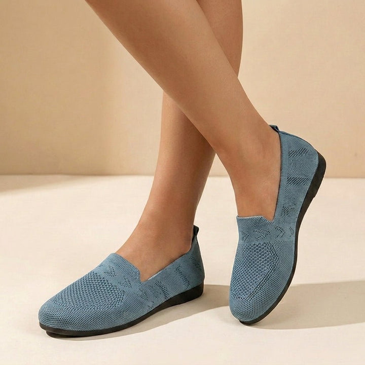 Orthopædiske Slip-On Ballerinaer Strikket Komfort Dame - Light Blue