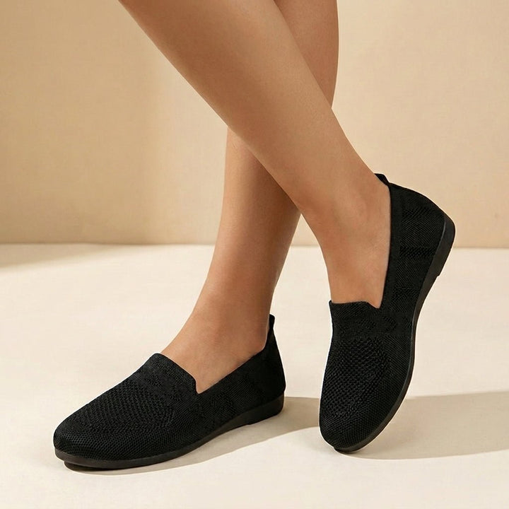 Orthopædiske Slip-On Ballerinaer Strikket Komfort Dame - Black