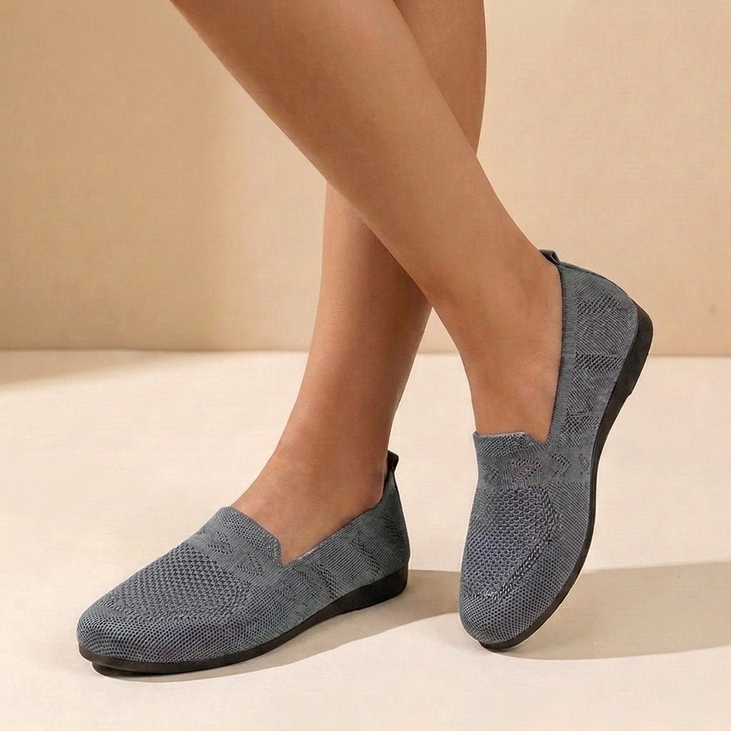 Orthopædiske Slip-On Ballerinaer Strikket Komfort Dame - Dark Grey