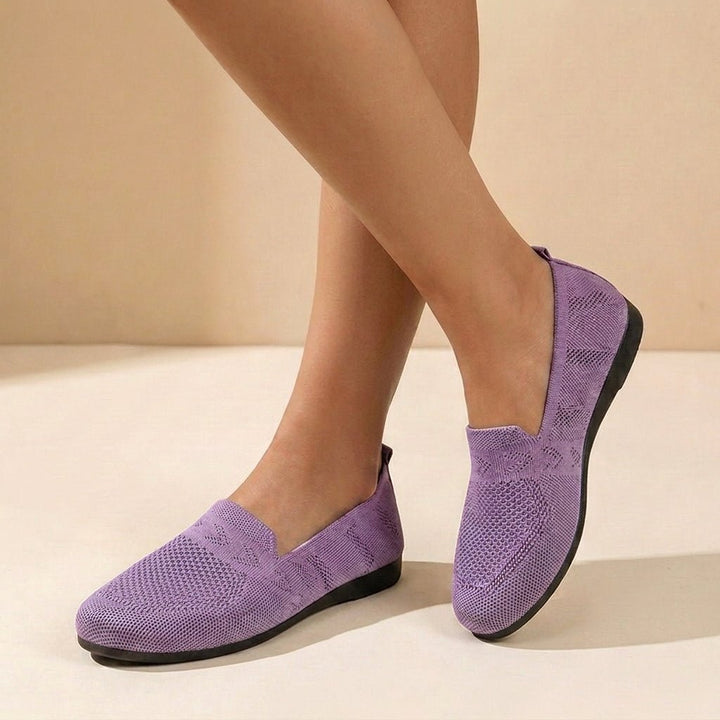 Orthopædiske Slip-On Ballerinaer Strikket Komfort Dame - Purple