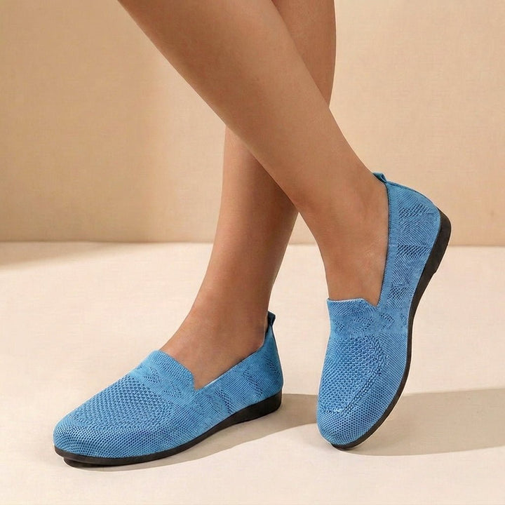 Orthopædiske Slip-On Ballerinaer Strikket Komfort Dame - Sky Blue