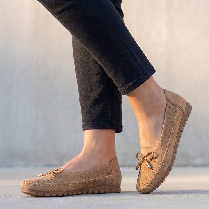 Ortopædiske Loafers Perforeret Slip-On Komfort Sløjfe - Camel