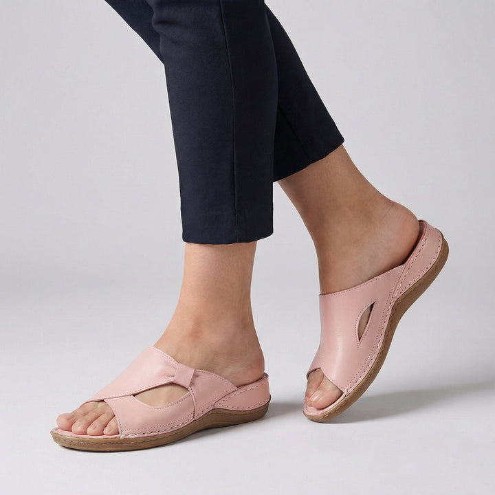 Ortopædiske Sandaler Åben Tå Slip-On Dame Læder - Pink