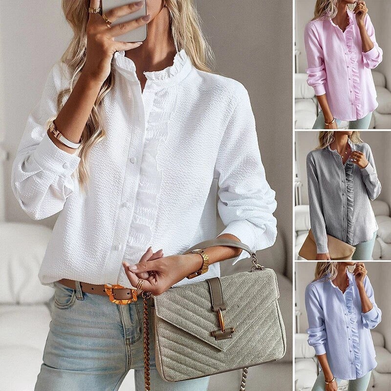 Alice | Flæset Knappet Bluse - Freya Kobenhavn