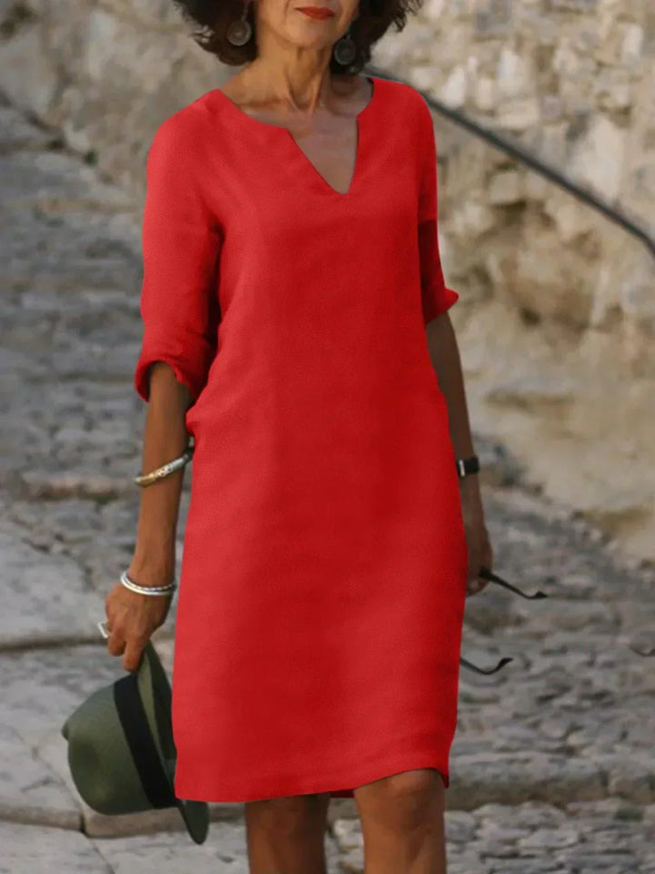 Skylar™ | Elegant Dress with V-Neck - Freya Kobenhavn