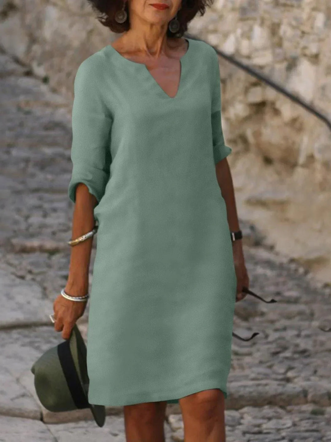 Josette™ | Elegant kjole med V-hals - Freya Kobenhavn