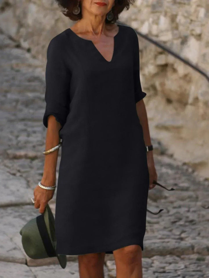 Josette™ | Elegant kjole med V-hals - Freya Kobenhavn