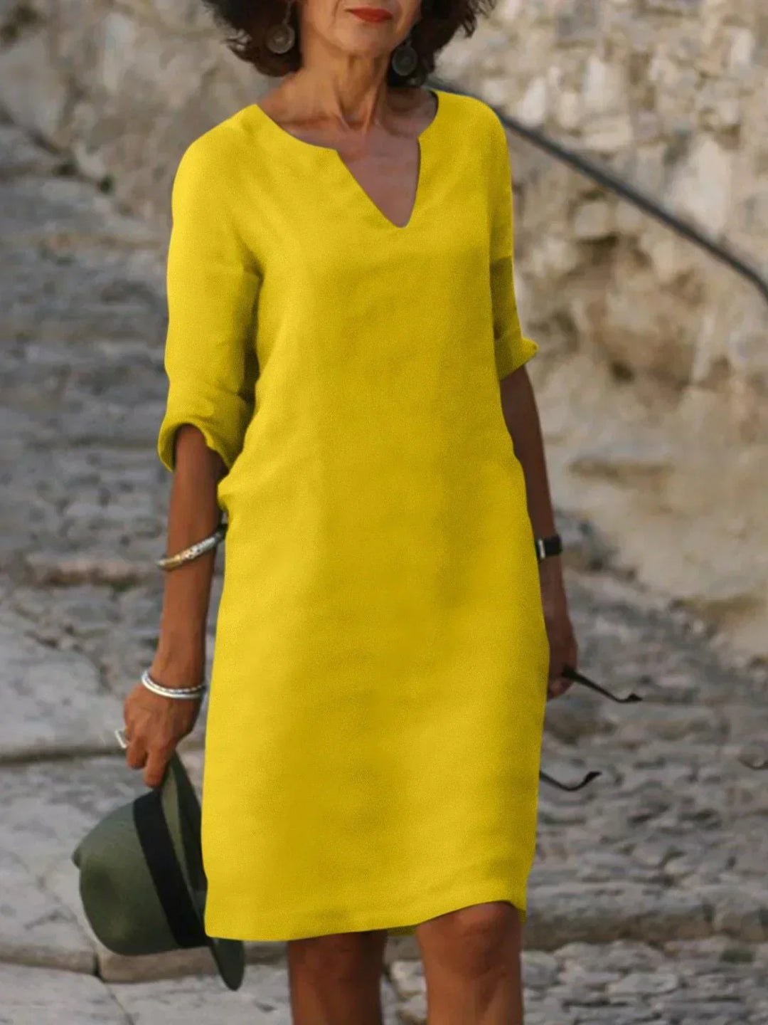 Skylar™ | Elegant Dress with V-Neck - Freya Kobenhavn