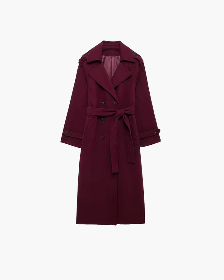 Birthe | Dame Lang Vinter Trench Frakke i Uld - Freya Kobenhavn