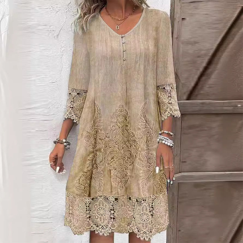 Jenna™ | Floral Midi Dress - Freya Kobenhavn