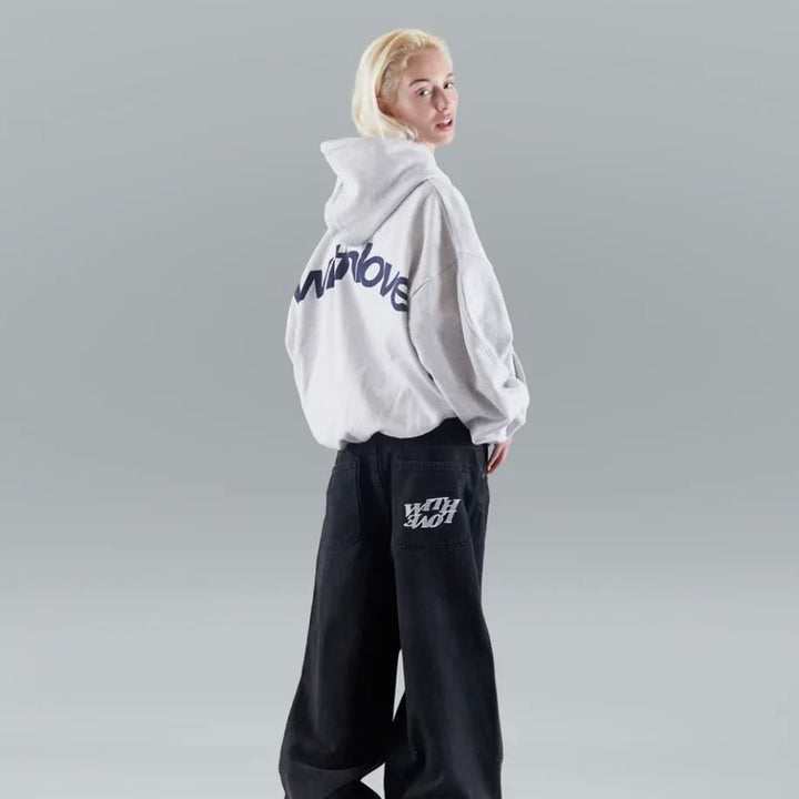 Unisex Oversized With Love Hættetrøje