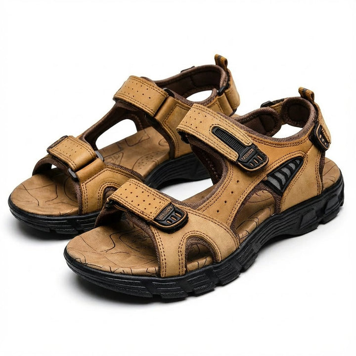 Unisex Trekking-Sandaler Velcro-Lukning Skridsikker Sål Udendørs - Marrón claro