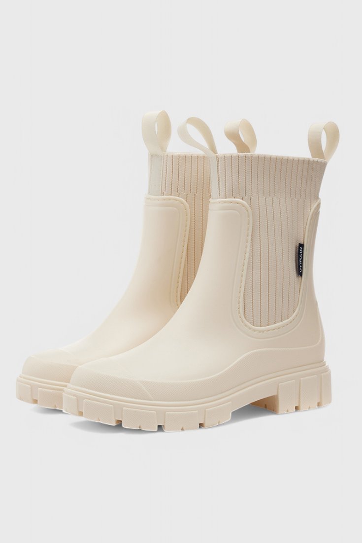 Waterproof Boots Chelsea Støvler Vandtæt Gummi - Beige
