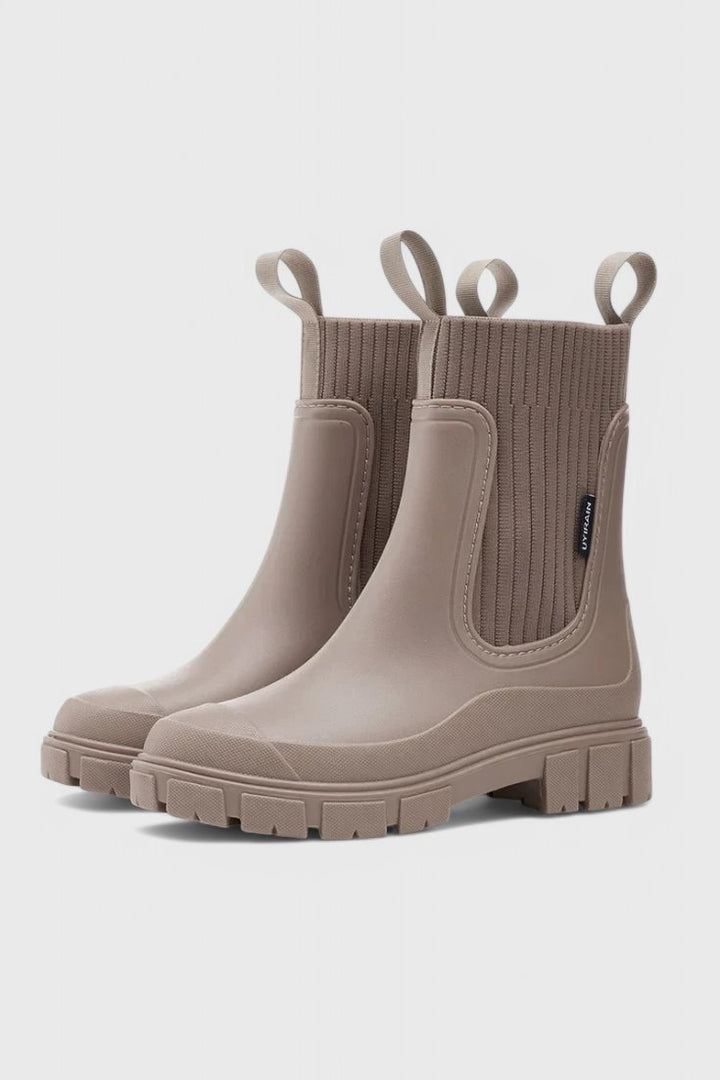 Waterproof Boots Chelsea Støvler Vandtæt Gummi - Taupe