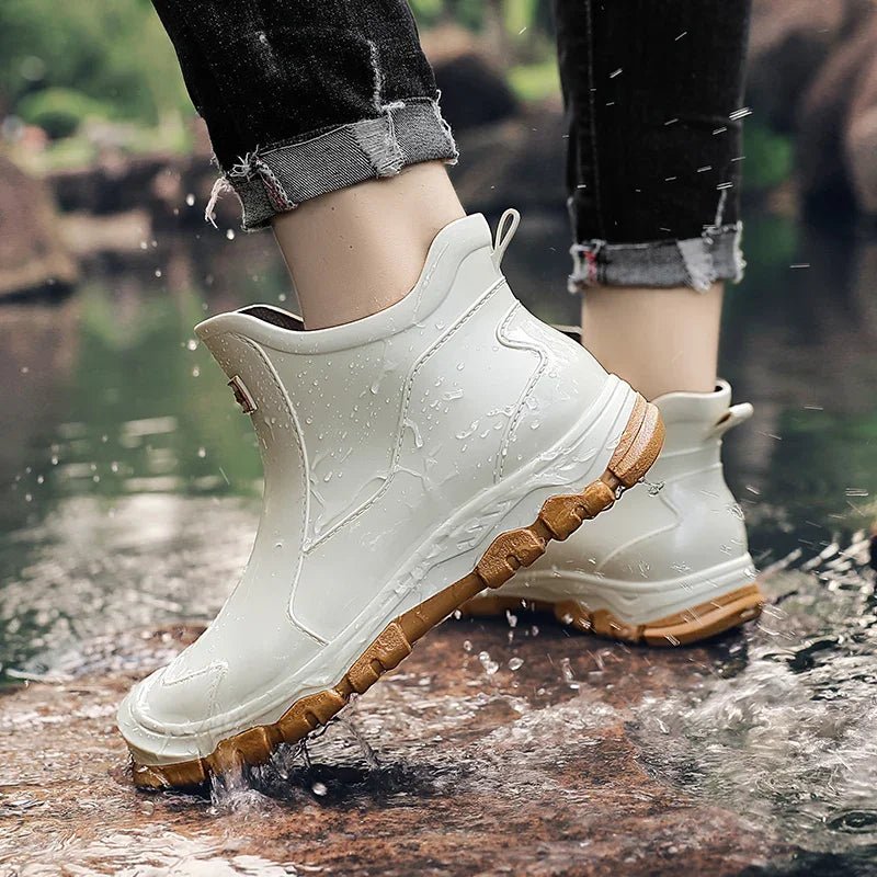 Waterproof støvler ankelstøvler gummimateriale slip-on