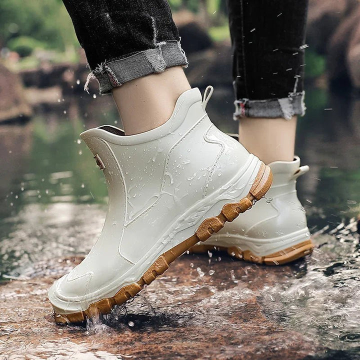 Waterproof støvler ankelstøvler gummimateriale slip-on