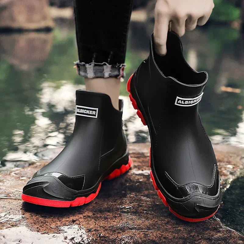 Waterproof støvler ankelstøvler gummimateriale slip-on