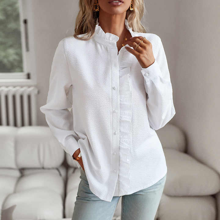 Alice | Flæset Knappet Bluse - Freya Kobenhavn
