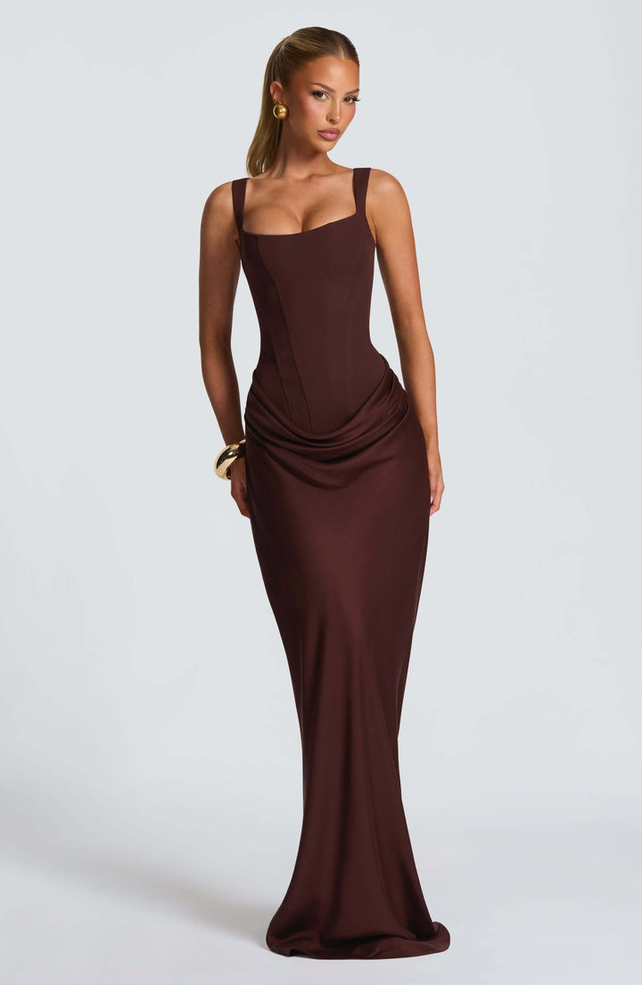 Monika | Dame Ærmeløs Bodycon Maxi Bryllupsgæst Kjole