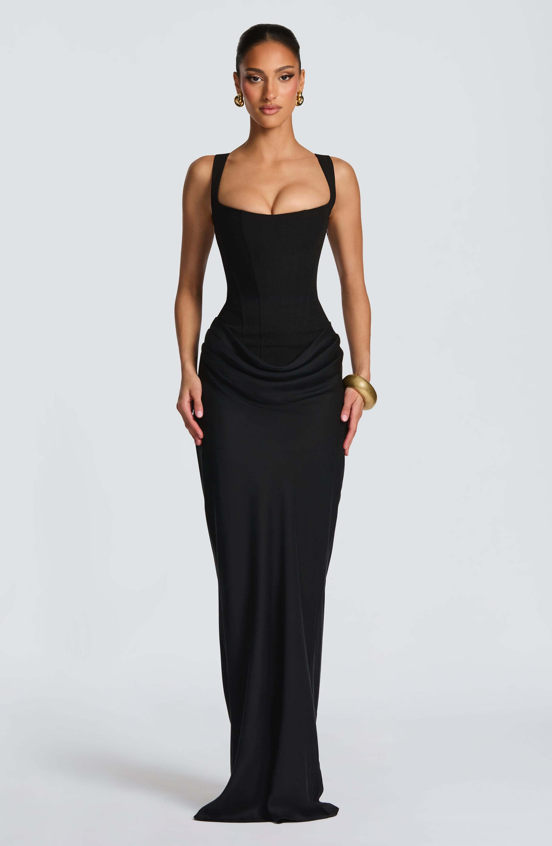 Monika | Dame Ærmeløs Bodycon Maxi Bryllupsgæst Kjole