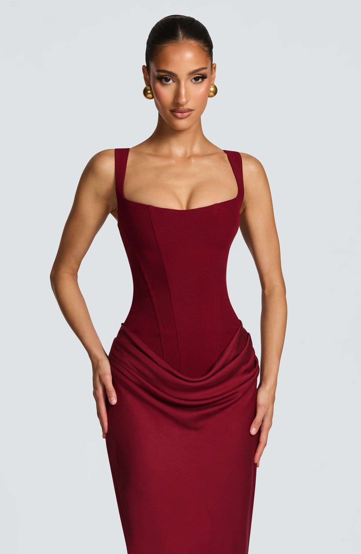Monika | Dame Ærmeløs Bodycon Maxi Bryllupsgæst Kjole